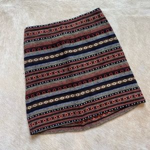 Tribal print mini skirt, sz S